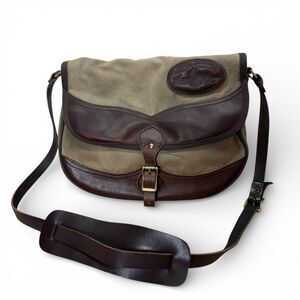 Frost River Waxed Canvas Leather Shoulder Shell Bag Brown Outdoor USA Brass